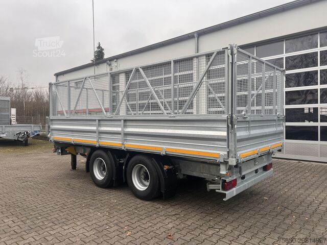 Kiepaanhangwagen Möslein TTD 19 AB neuer 19 t Tandemkipper TiefladerGitteraufsatz