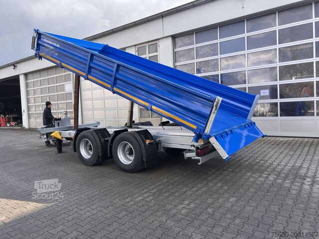Kiepaanhangwagen Möslein TTD 19 B neuer 19 t Tandemkipper- Tieflader hydraulischer Klappe
