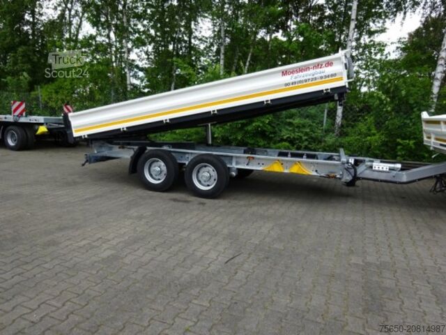 Kiepaanhangwagen Möslein TTD11 weiß  neuer Tandem 3- Seitenkipper Tieflader-- Neufahrzeug --
