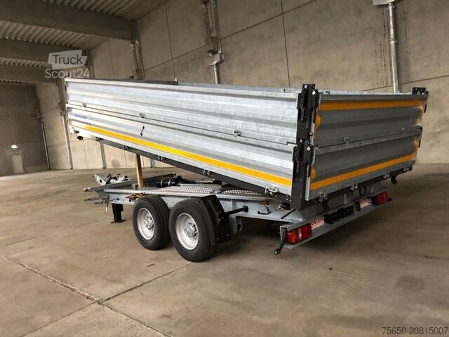 Kiepaanhangwagen Möslein TTD13- BA Verzinkt  13 t Tandem Kipper Tiefladermit Bordwand- Aufsatz-- Neufahrzeug --