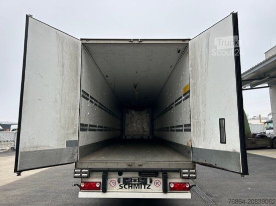 Low loader semitrailer SCHMITZ SCB S3B KüHLAUFLIEGER, TK SLXE 400, BLUMENBREITE