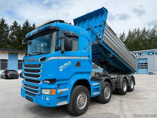 Pašizgāzējs kravas automašīna SCANIA R450 8X4 Retarder Meiller Bordmatik