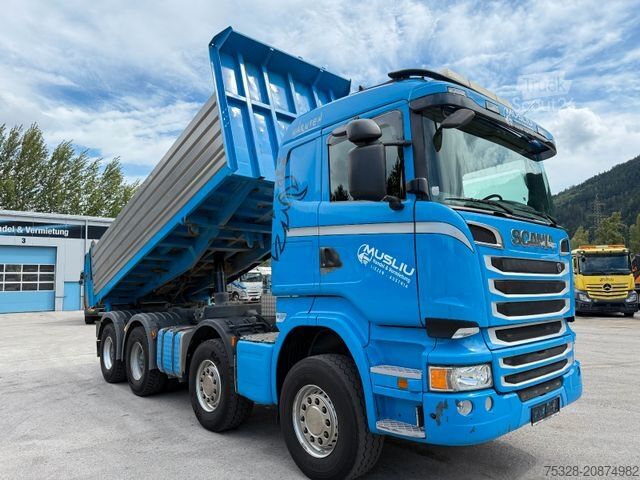 Pašizgāzējs kravas automašīna SCANIA R450 8X4 Retarder Meiller Bordmatik