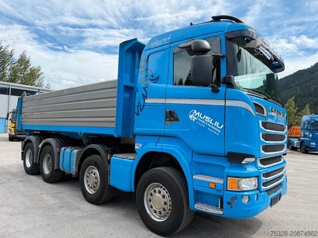 Pašizgāzējs kravas automašīna SCANIA R450 8X4 Retarder Meiller Bordmatik