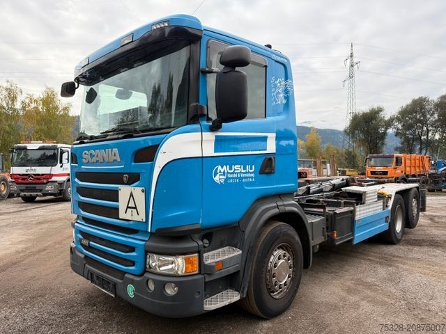 Autocamion cu cârlig pentru containere SCANIA G450 6X2 Lift/gelenkt Knick Opticruise Kupplung