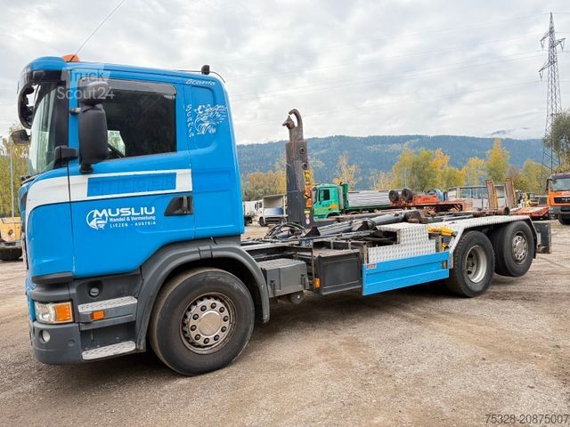 Autocamion cu cârlig pentru containere SCANIA G450 6X2 Lift/gelenkt Knick Opticruise Kupplung