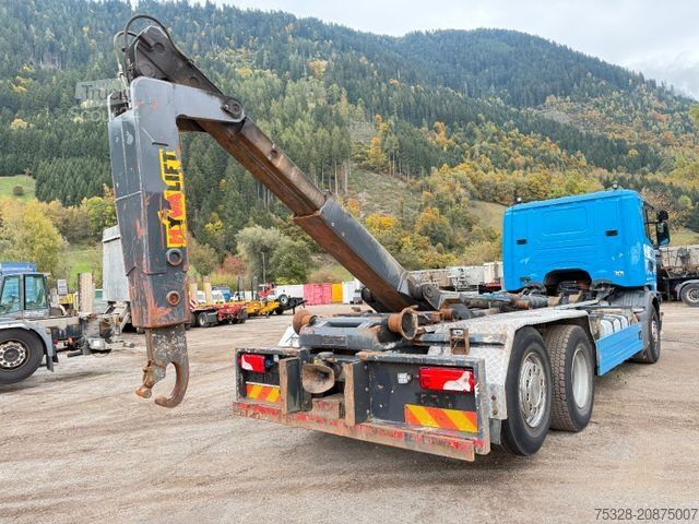 Autocamion cu cârlig pentru containere SCANIA G450 6X2 Lift/gelenkt Knick Opticruise Kupplung