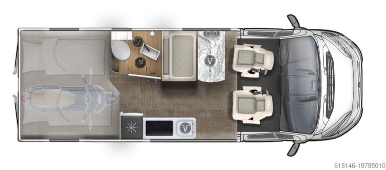 Furgoneta EURA MOBIL VAN 635 HB Solaranlage 120 W, Lithium Batterie