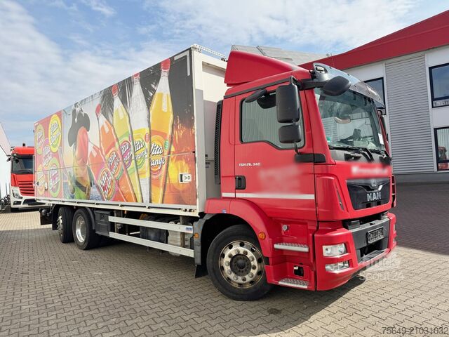 Camion caisson MAN TGM 26.340 6x2-4 LL TGM 26.340 6x2-4 LL, Getränkekoffer, Lenk-/Liftachse, LBW MBB, 2x AHK