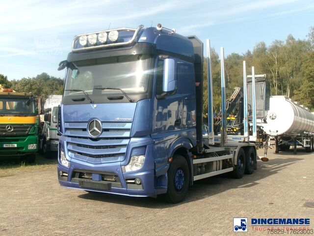 Kranwagen Mercedes Actros 2663 6x4 Euro 6 loglift F96 crane timber...