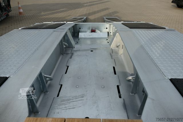 Žemagrindė platforma priekaba MÜLLER-MITTELTAL 4-achs Anh. Tieflader, Klapprampe, Gummibelag