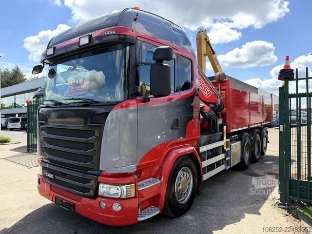 منصة التحميل Scania G490 8x4 TRIDEM PRITSCHE + KRAN FASSI F275A.2.2...