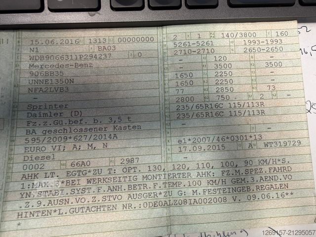 Fourgon tôlé MERCEDES-BENZ Sprinter 319 CDI V6 Kasten L1H1 RWD Standheizung