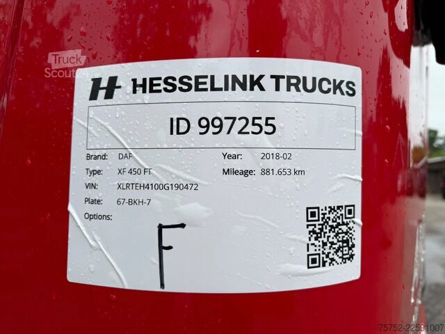 Standardni SZM DAF XF 450 4X2 Space Cab Standairco Rema NL Truck A...