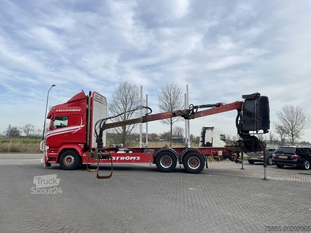 Holztransporter Scania R730 Woodtransport / 6x4 / Hiab Crane / Retarde...