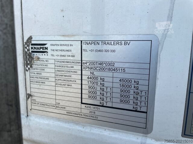 Piso móvil knapen K200 90m3 / BPW Disc / NL Trailer / APK-TÜV 12-25