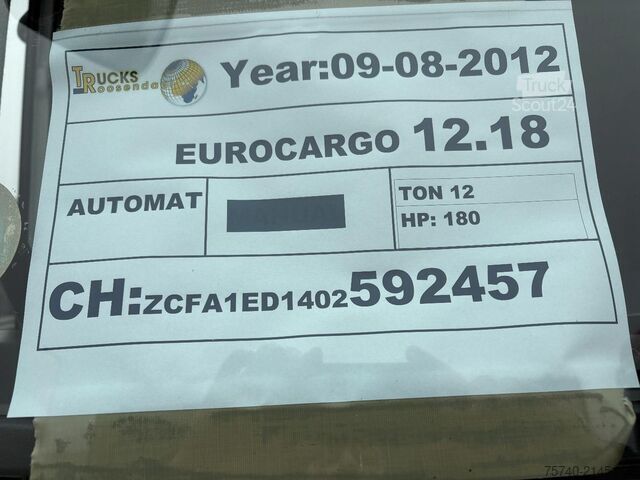 Gesloten bak Iveco 120E18 + euro 5 + lift