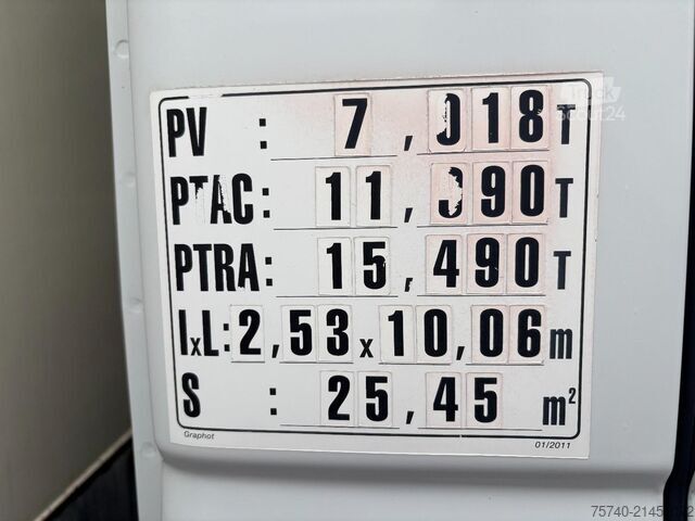 Gesloten bak Iveco 120E18 + euro 5 + lift