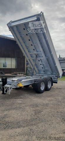 Tresidet tipvognstrailer MÜLLER-MITTELTAL KA-TA-R 11,9/ Breitreifen, Alu-Rampen, LED