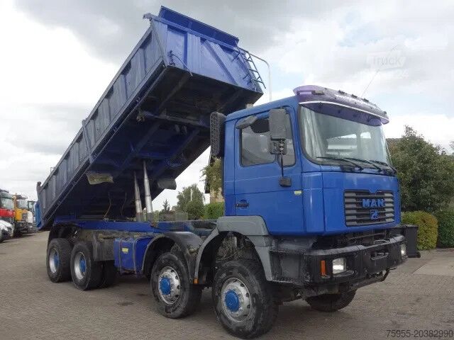 3-zijdige kipper MAN 35.414 8x8 meiller kipper manual diesel pomp
