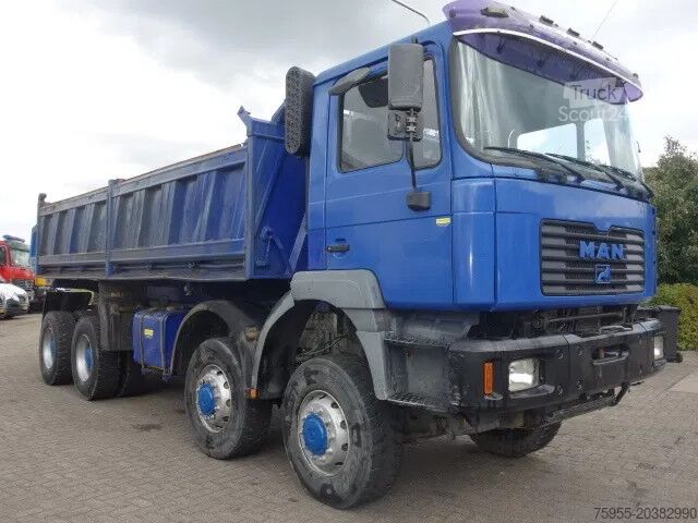 3-zijdige kipper MAN 35.414 8x8 meiller kipper manual diesel pomp