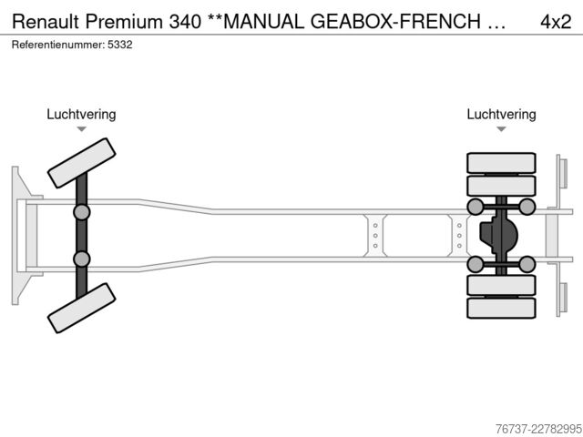 Bâche coulissante Renault Premium 340 **MANUAL GEABOX-FRENCH TRUCK**