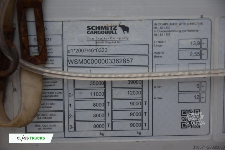 Open semitrailer with tarp SCHMITZ CARGOBULL SCS24/L Varios