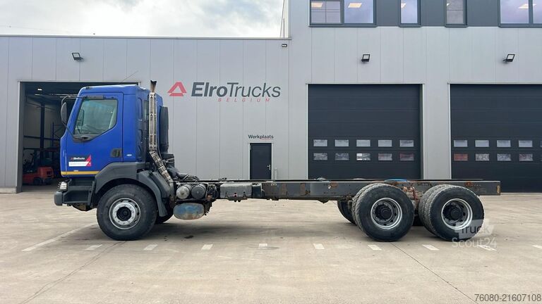 Chassi med hytt Renault Kerax 385 (POMPE MANUELLE / LAMES / GRAND PONT ...