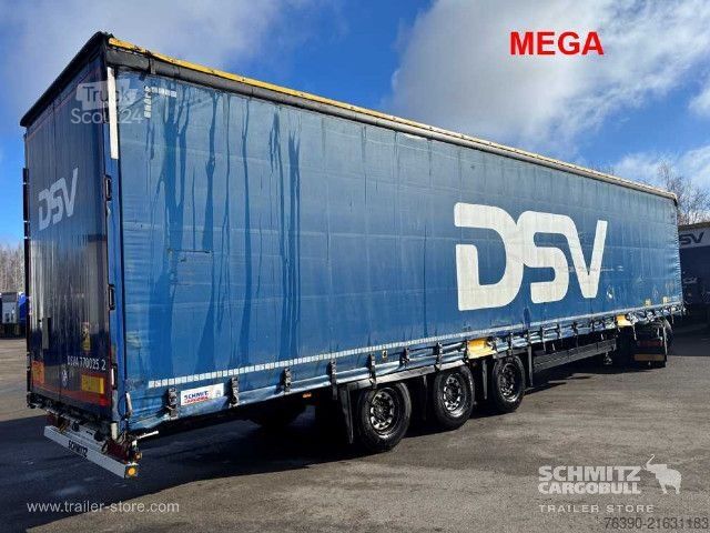 Open semitrailer with tarp Schmitz Cargobull Semitrailer Curtainsider Mega