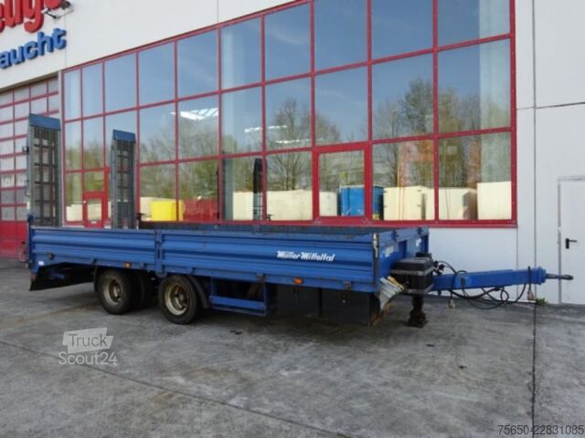 Remorcă cu platformă joasă Müller-Mitteltal ETUE-TA 18,0  18 t GG Tandemtieflader