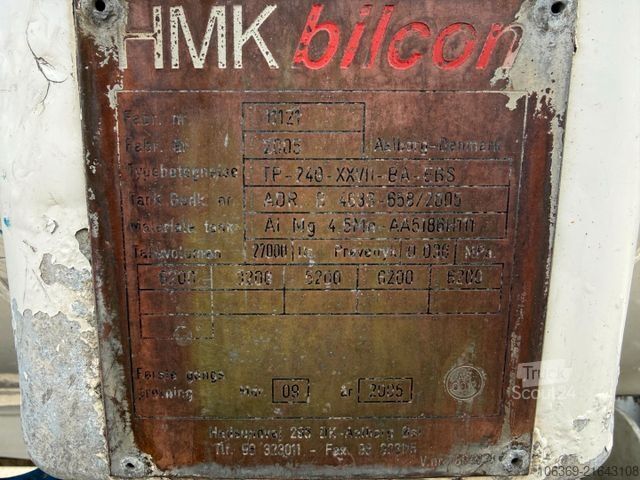 Cisterninė priekaba  HMK Bilcon 27.000 l. ADR 5 Compartments