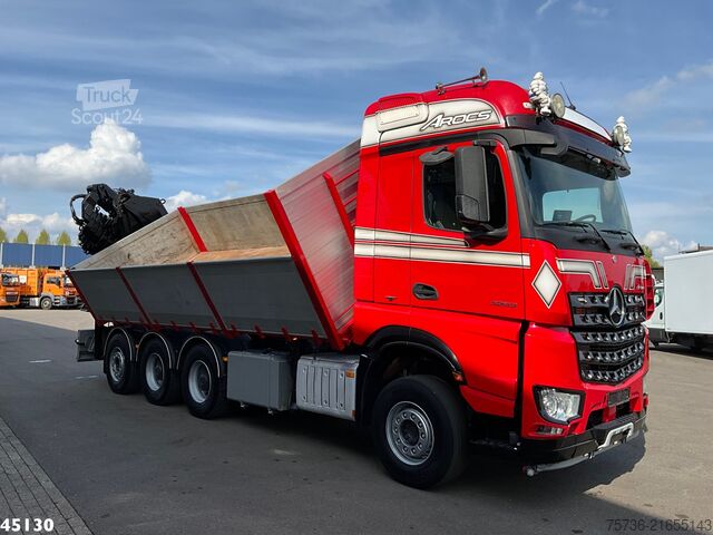 Camião basculante com grua Mercedes-Benz Arocs 3263 8x4 Euro 6 Hiab 37 Tonmeter laadkraa...
