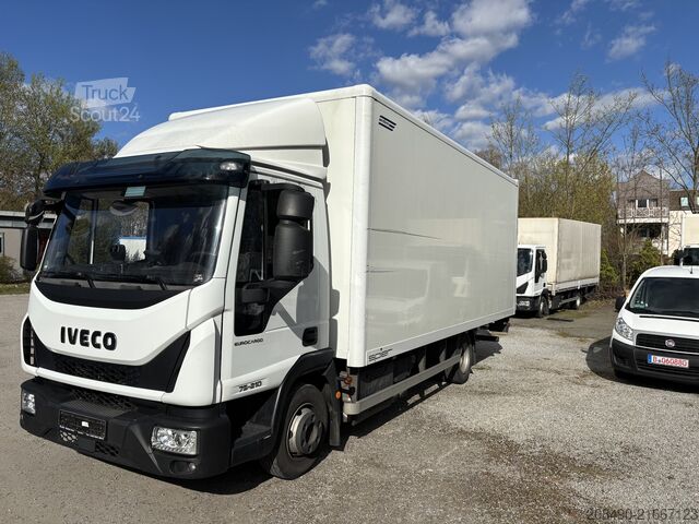 LKW mit Kofferaufbau mit LBW Iveco Euro Cargo 75-21 P