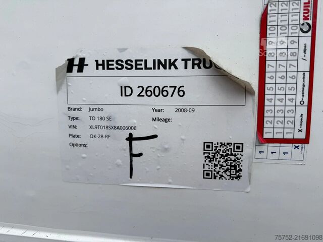 Bavul Jumbo TO 180 SE City Stuuras 2500KG Laadklep RVS Opbe...