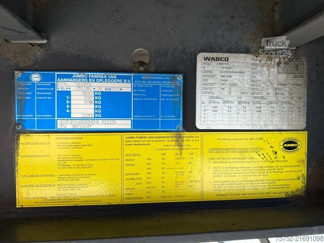 Bavul Jumbo TO 180 SE City Stuuras 2500KG Laadklep RVS Opbe...