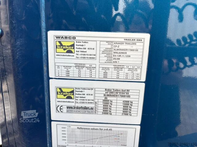 Hareketli zemin Kraker CF200 K-Force 92m3 Wabco Smartboard BPW-Assen N...