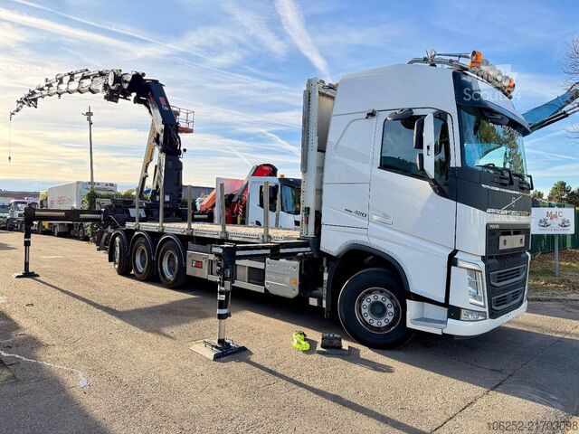 Plateforme de chargement ouverte Volvo FH 420 8x4 TRIDEM PRITSCHE + 31m! KRAN HIAB 858...