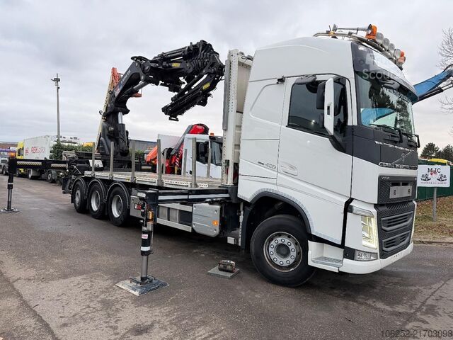 Plateforme de chargement ouverte Volvo FH 420 8x4 TRIDEM PRITSCHE + 31m! KRAN HIAB 858...