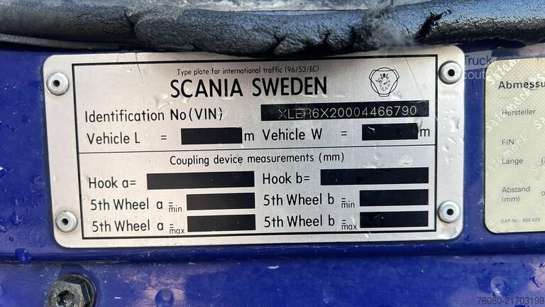 Systém hákového ramena Scania 124 - 470 (BELGIAN TRUCK / 6X2 / PDE / GOOD CON...