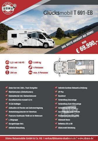 Half-integraal camper GLUECKSMOBIL T 691 EB |Bestpreis| inkl. Hubbett