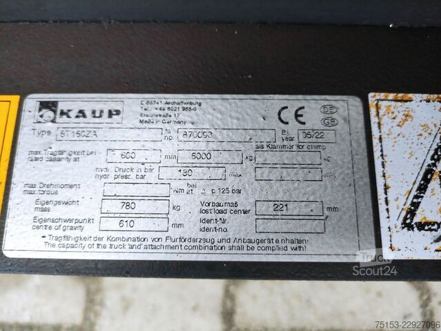 Déplacement latéral des fourches Kaup 8T160ZA