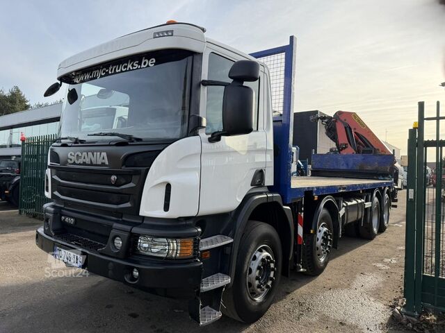 Nakladalna ploščad Scania P410 8x4 PRITSCHE + KRAN PALFINGER PK33002 F (7...