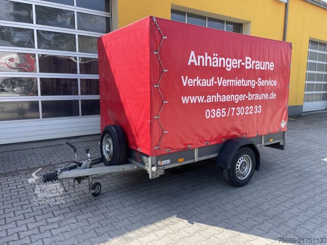 автомобільний причіп SARIS Woody FW 150 Einachser Tieflader Plane