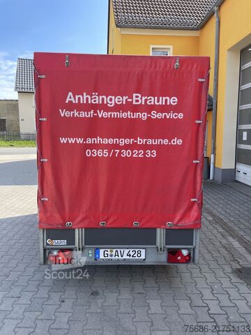 автомобільний причіп SARIS Woody FW 150 Einachser Tieflader Plane