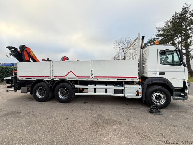 Plateforme de chargement ouverte Volvo FM 420 6x4 BAUSTOFF + KRAN PALFINGER PK18502 SH...