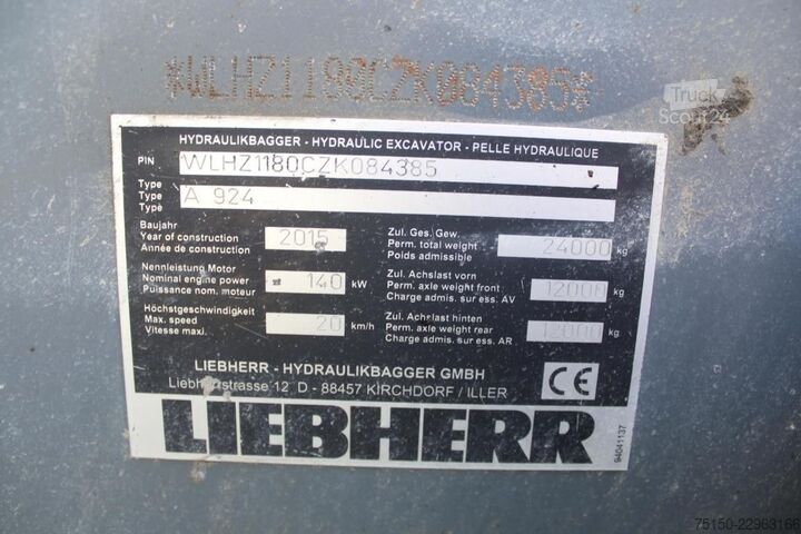 Kolesni bager LIEBHERR A 924 - Nr.: 385