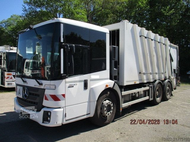 Søppelbilen MERCEDES-BENZ 2630 Econic Euro6 Faun Variopress