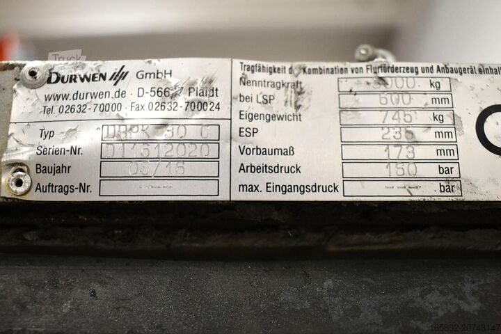 Gaffel DURWEN DRPK 30 C, Breite 1630 mm