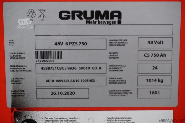 Batéria vysokozdvižného vozíka HAWKER 48 Volt 6 PzS 750 Ah