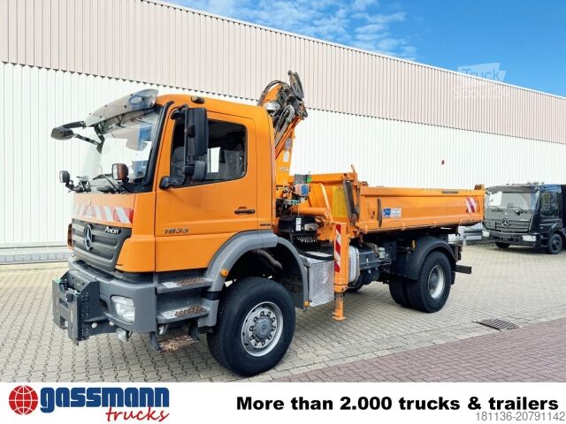 Camião basculante Mercedes-Benz Axor 1833 AK 4x4, Winterdienstausstattung, Kran
